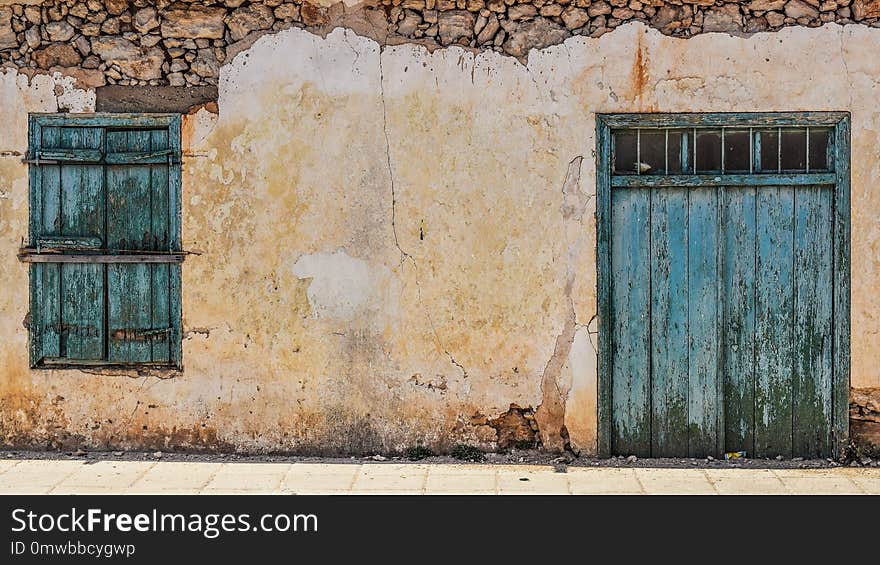 Blue, Wall, Yellow, Window