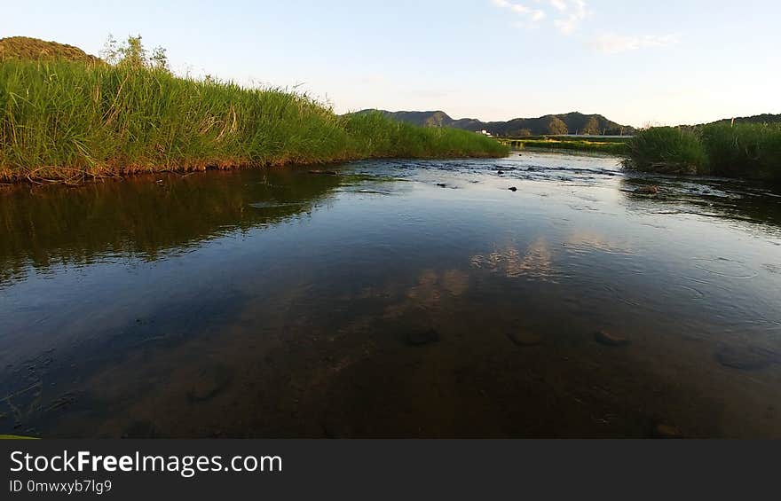 River, Water, Waterway, Reflection