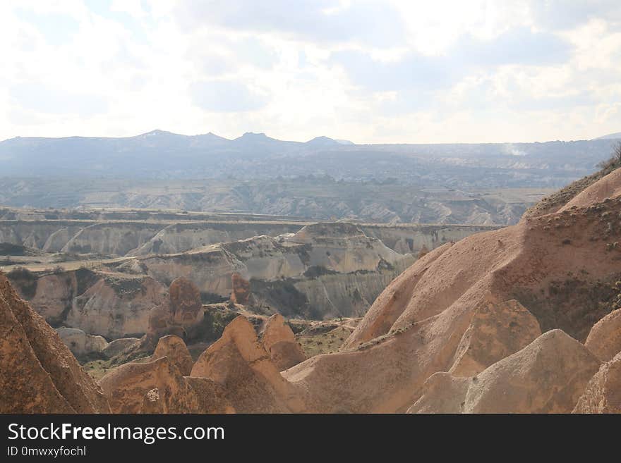 Badlands, Sky, Escarpment, Wadi