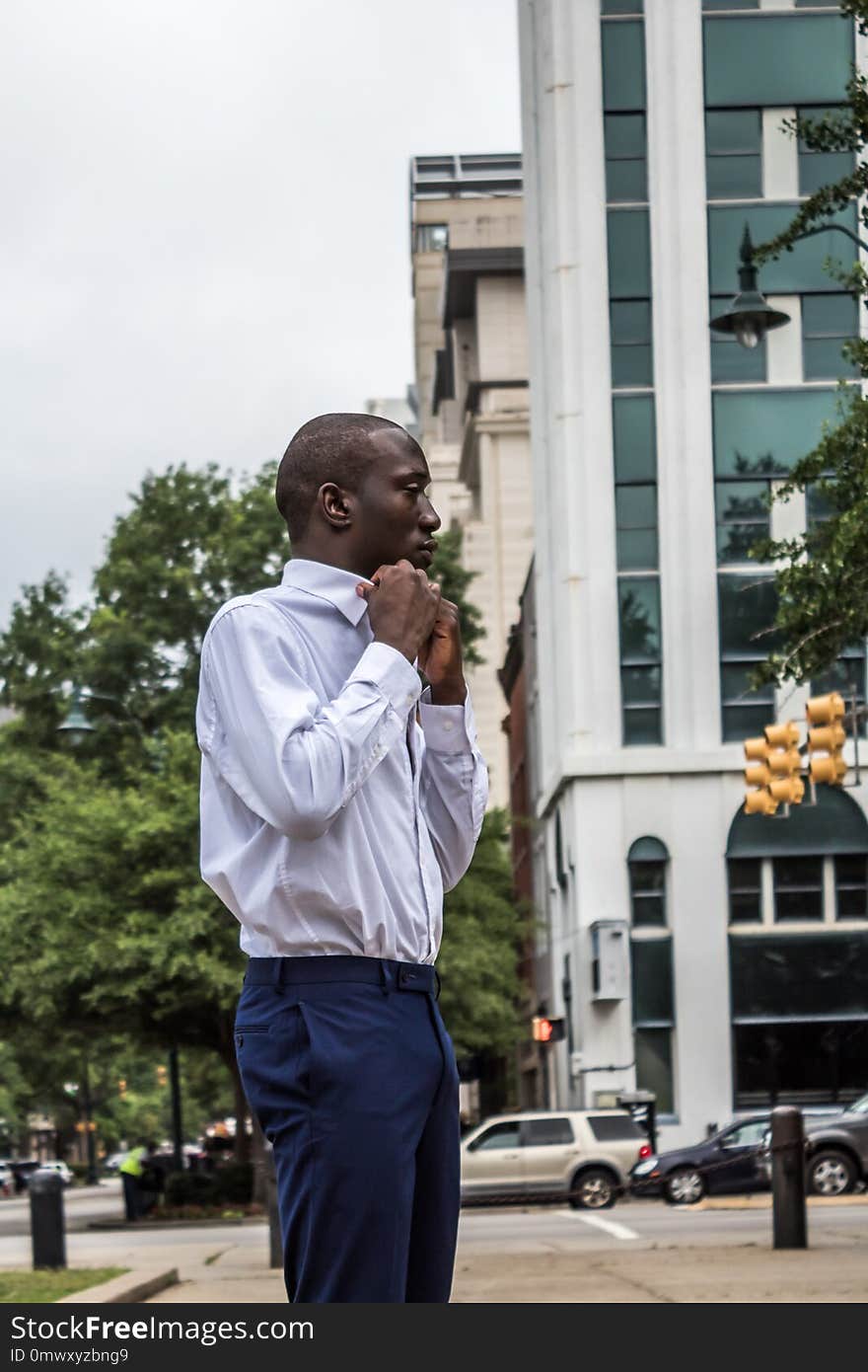 Infrastructure, Male, Standing, Road