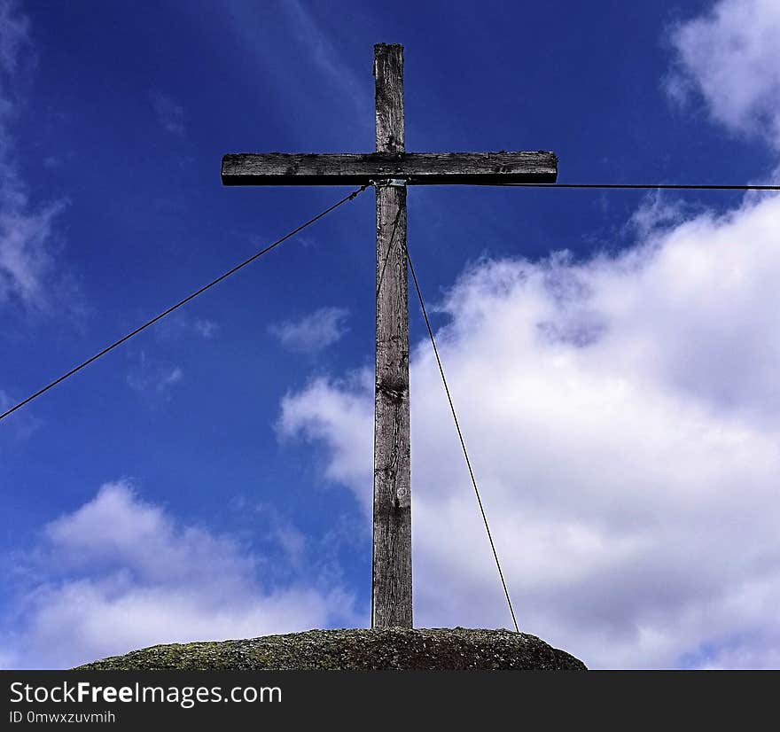 Cross, Sky, Cloud, Symbol