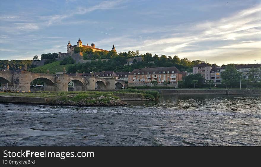 River, Waterway, Sky, Town