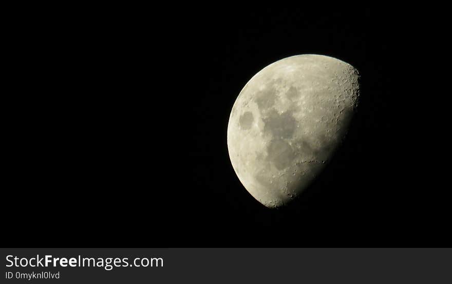 Moon, Sky, Black And White, Atmosphere