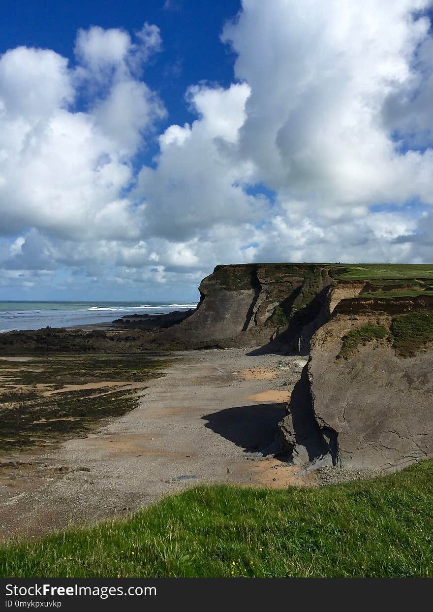 Coast, Sky, Cliff, Cloud