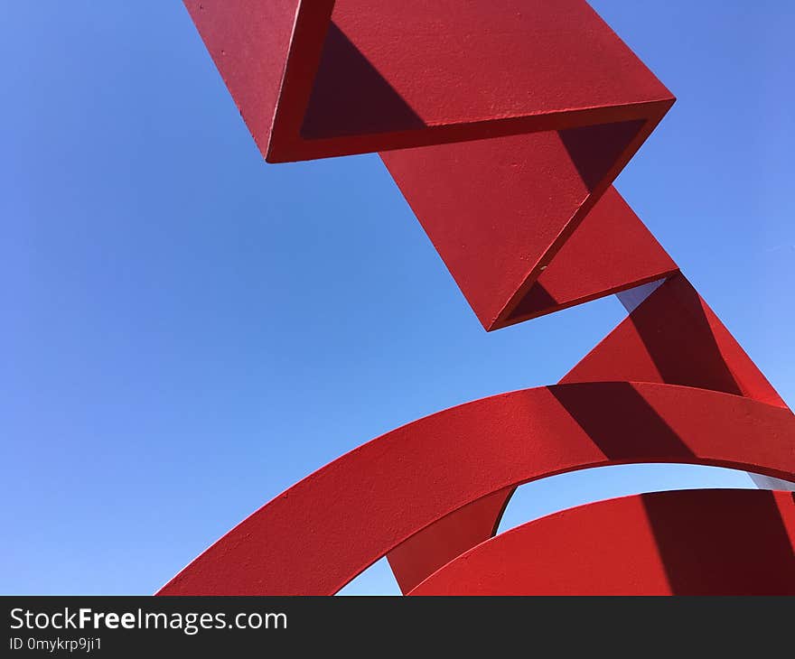 Red, Sky, Daytime, Line