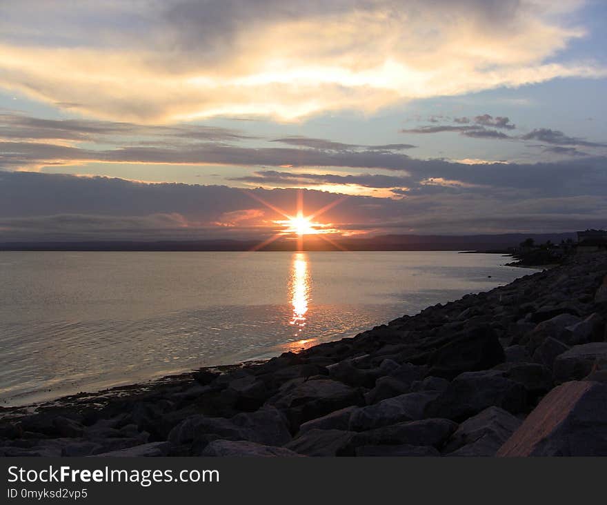 Sky, Sea, Sunset, Horizon