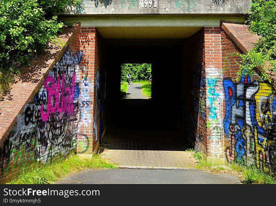 Infrastructure, Wall, Street Art, Road