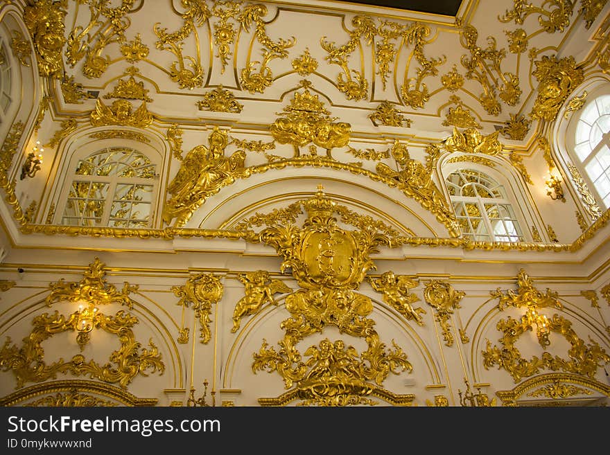 Ceiling, Yellow, Wall, Opera House