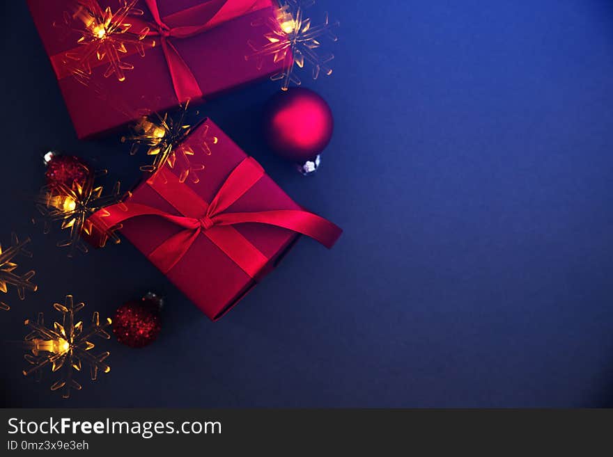 Christmas And New Year Holiday Background. Xmas Greeting Card. Winter Holidays.