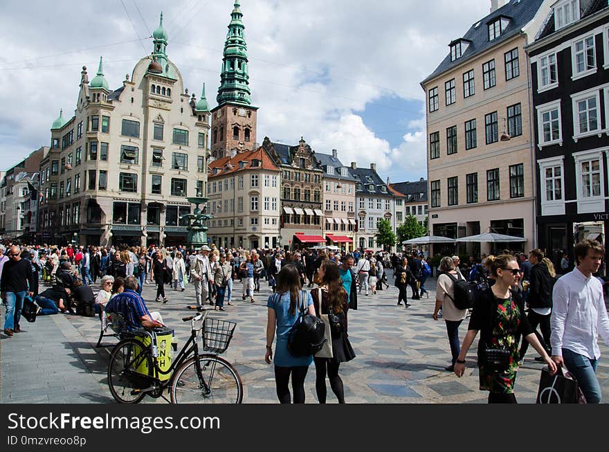 Town, City, Town Square, Pedestrian