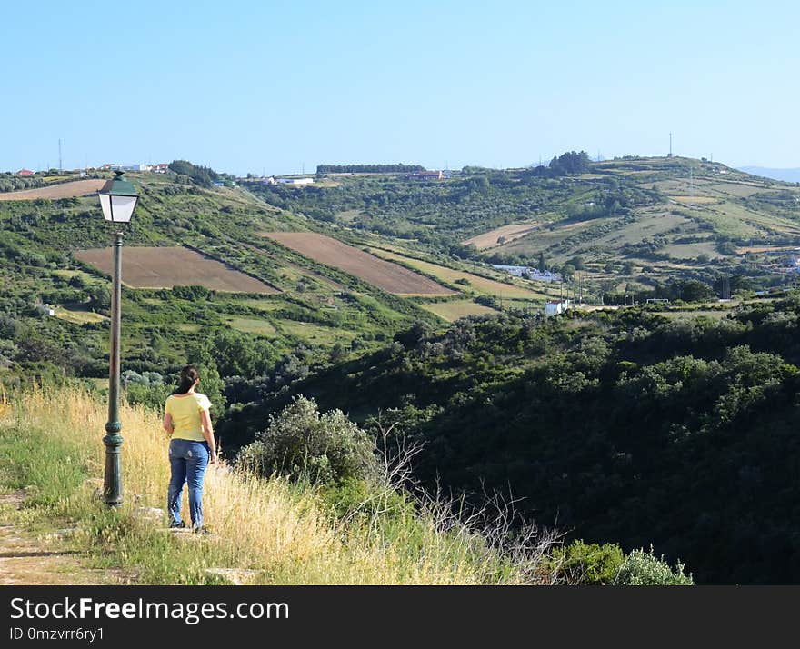 Hill, Sky, Rural Area, Grassland