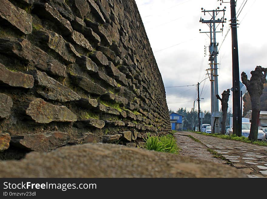 Wall, Sky, Rock, Stone Wall