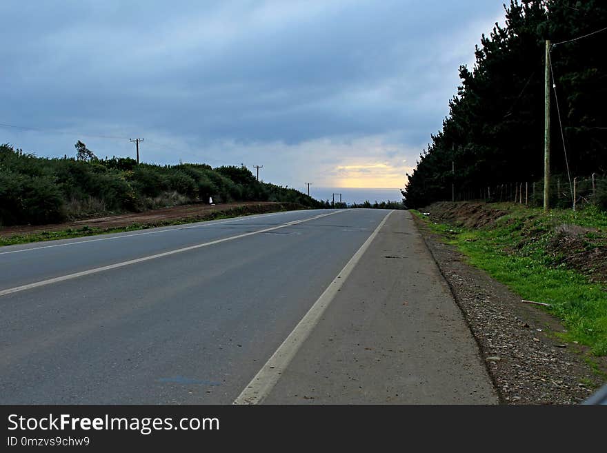 Road, Sky, Lane, Highway