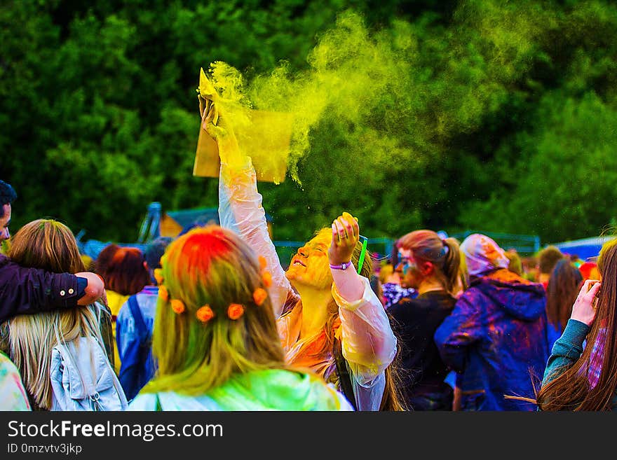 Yellow, Crowd, Festival, Plant