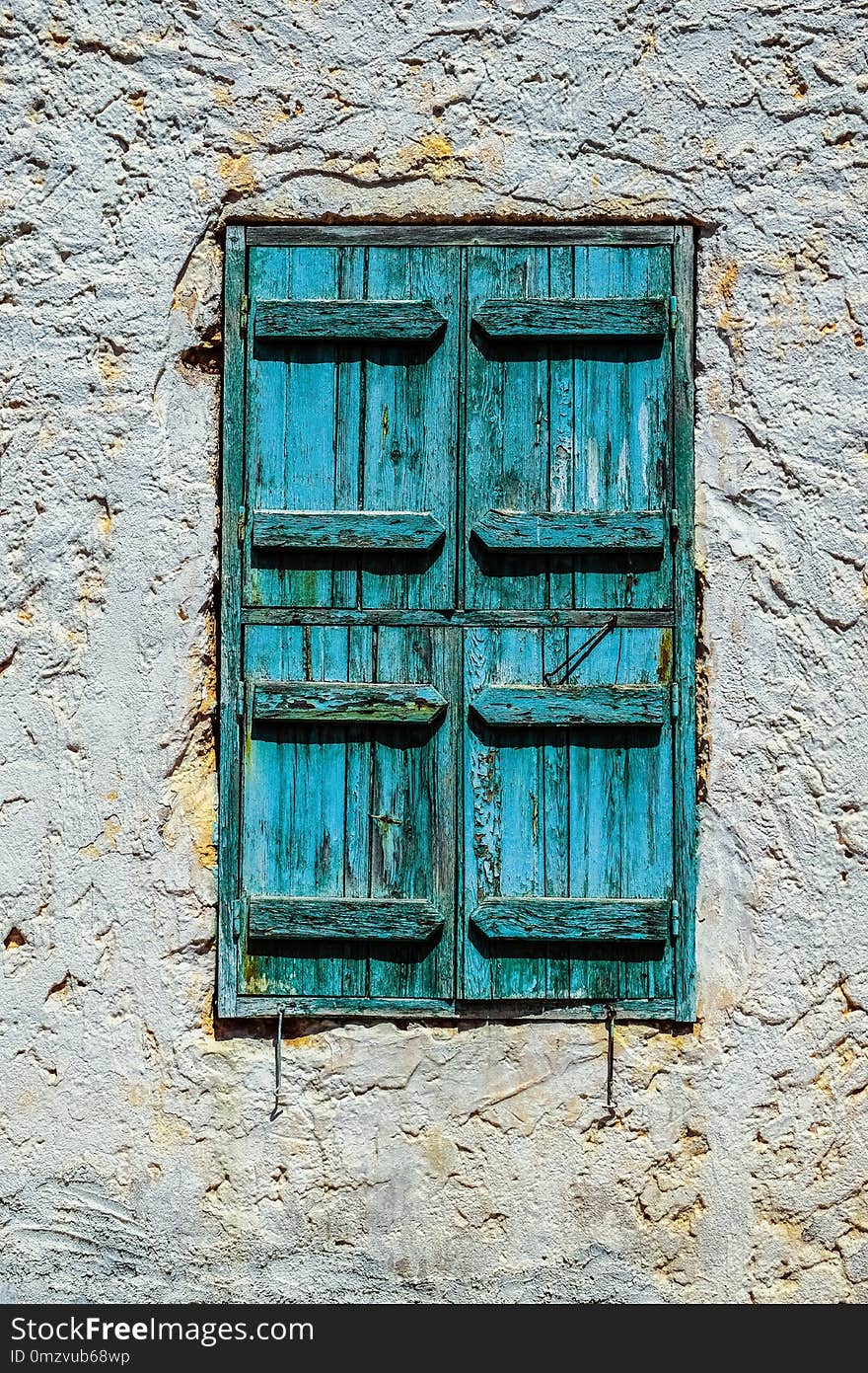 Blue, Wall, Window, Facade