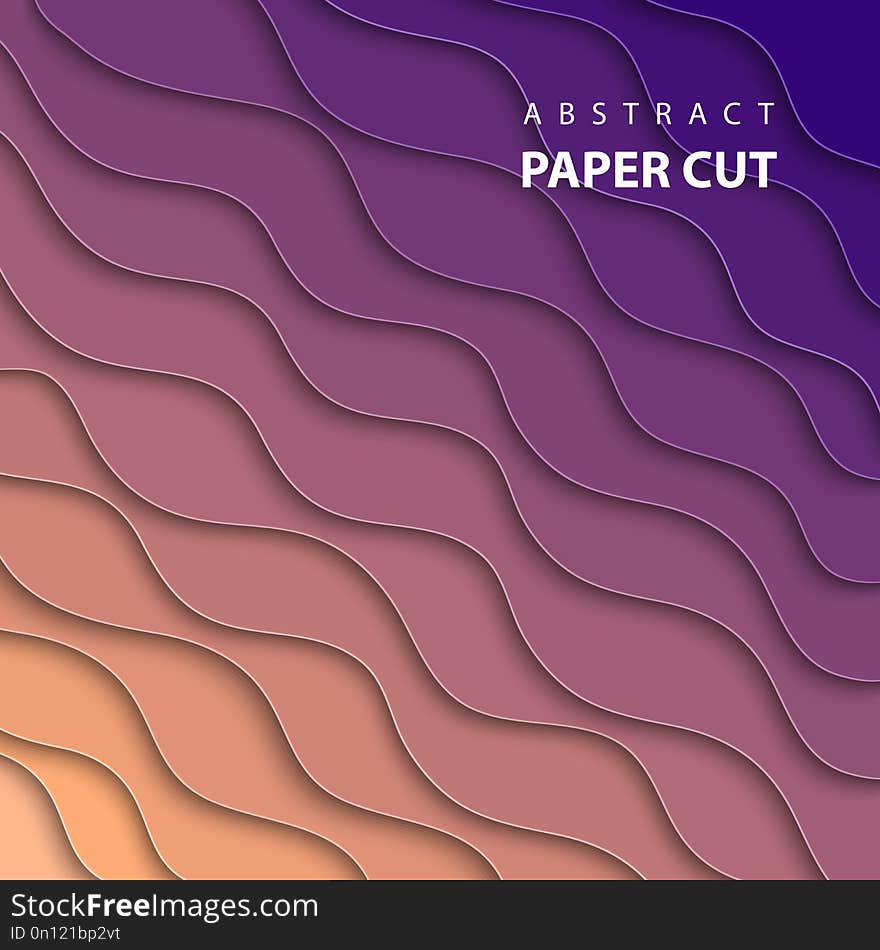 Vector Geometric Background With Multicolor Paper Cut Shapes.