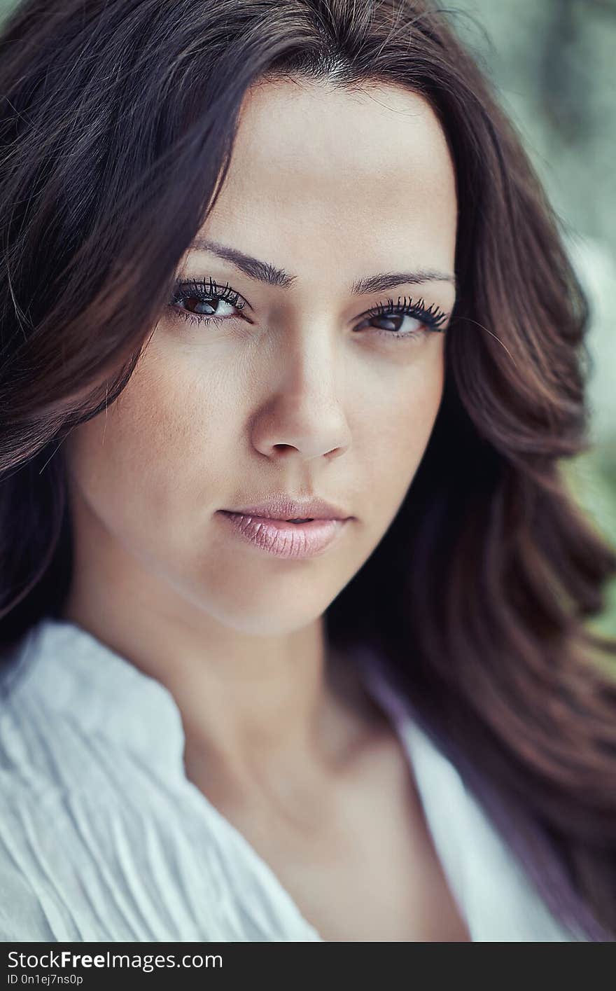 Fashion portrait of amazing brunette woman close up.