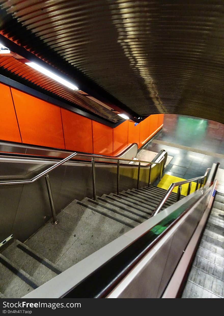 Architecture, Public Transport, Escalator, Glass