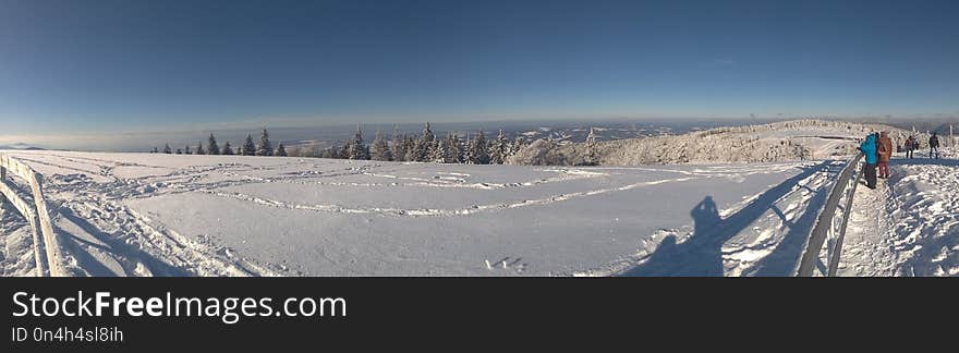 Sky, Winter, Mountain Range, Snow