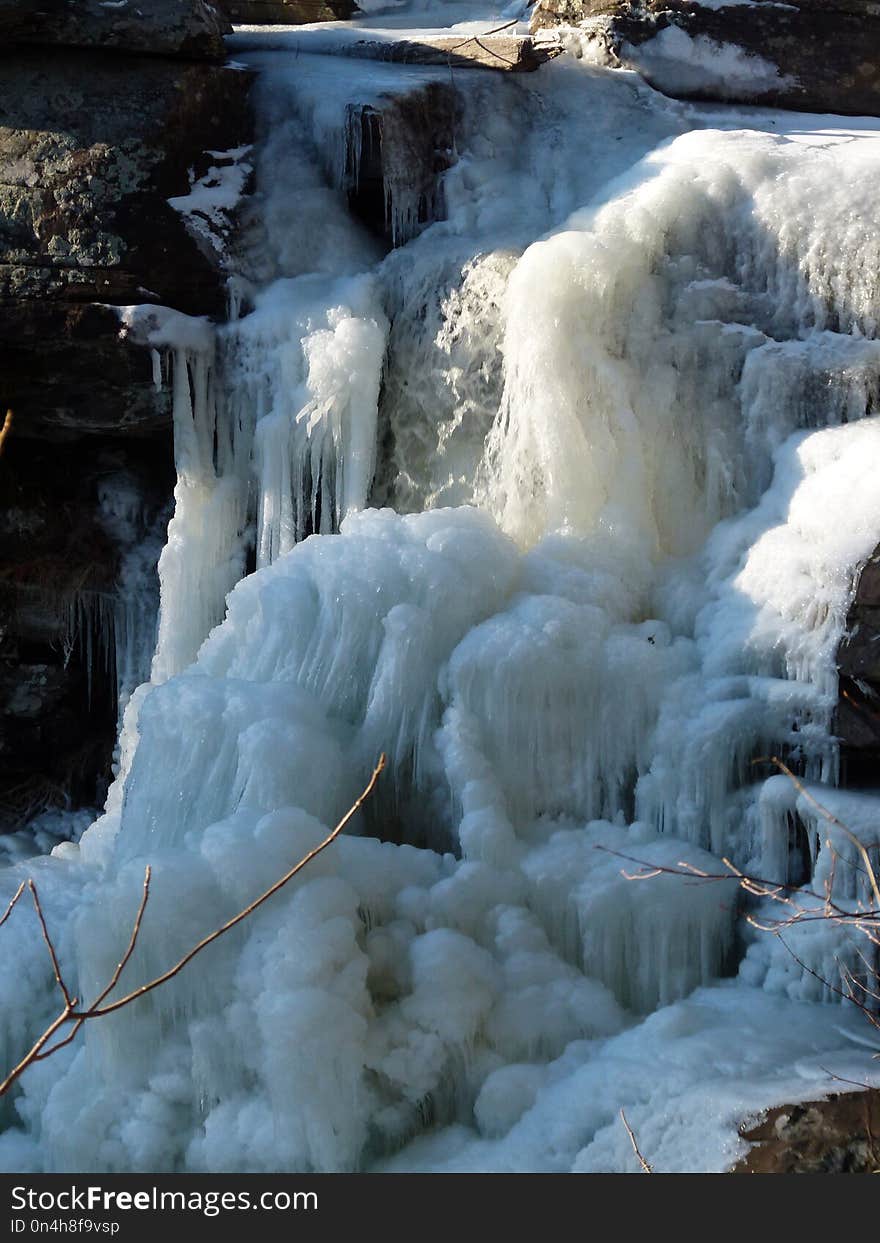 Water, Waterfall, Body Of Water, Freezing