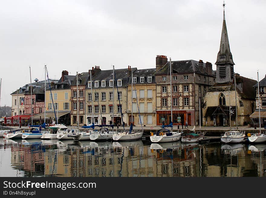 Water, Waterway, Reflection, Town