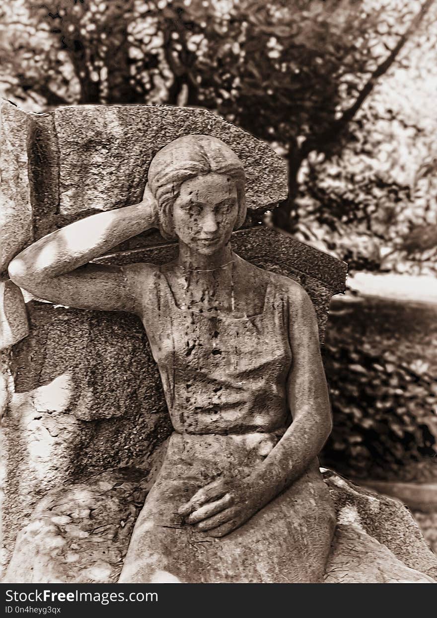 Sculpture, Statue, Black And White, Monument