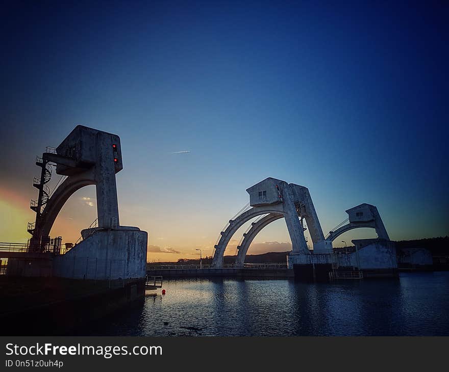 Landmark, Bridge, Sky, Dawn