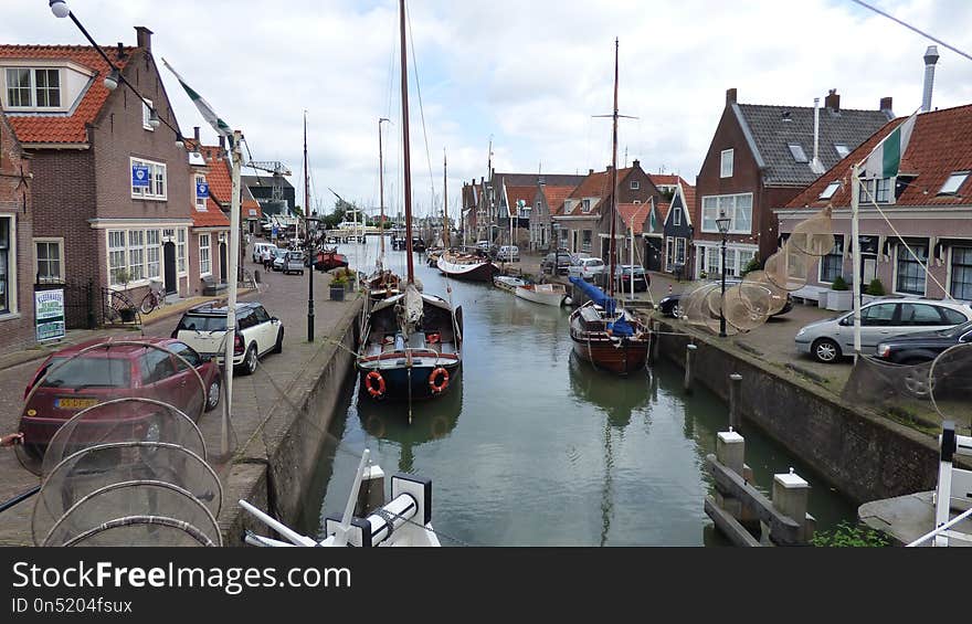 Waterway, Canal, Town, Channel