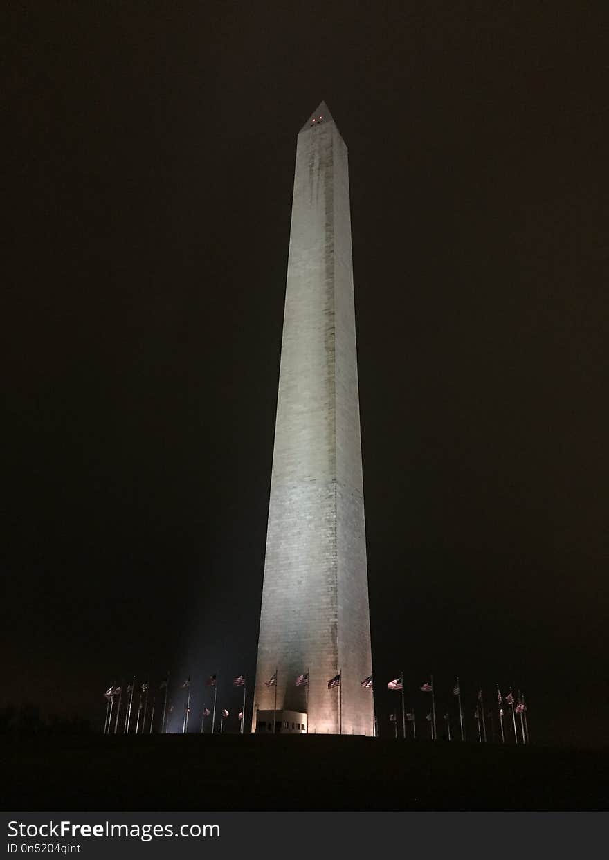 Monument, Tower, National Historic Landmark, Night