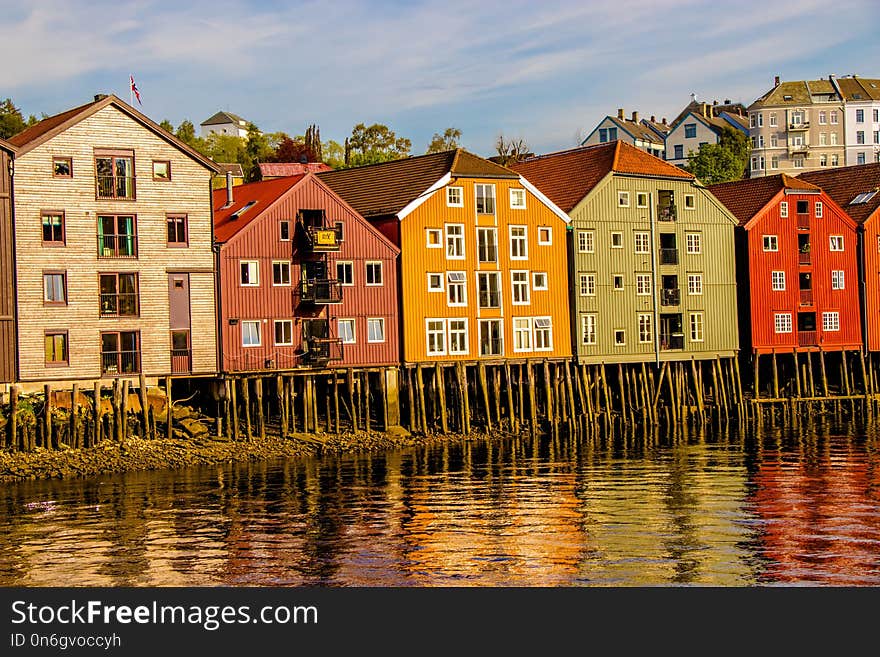 Reflection, Water, Waterway, Town