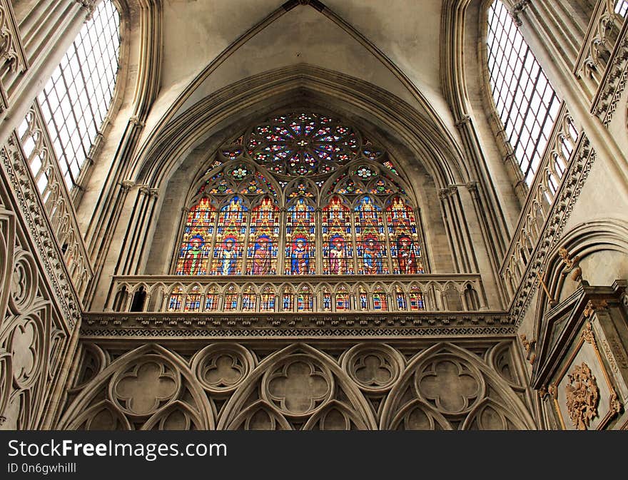 Stained Glass, Cathedral, Medieval Architecture, Place Of Worship