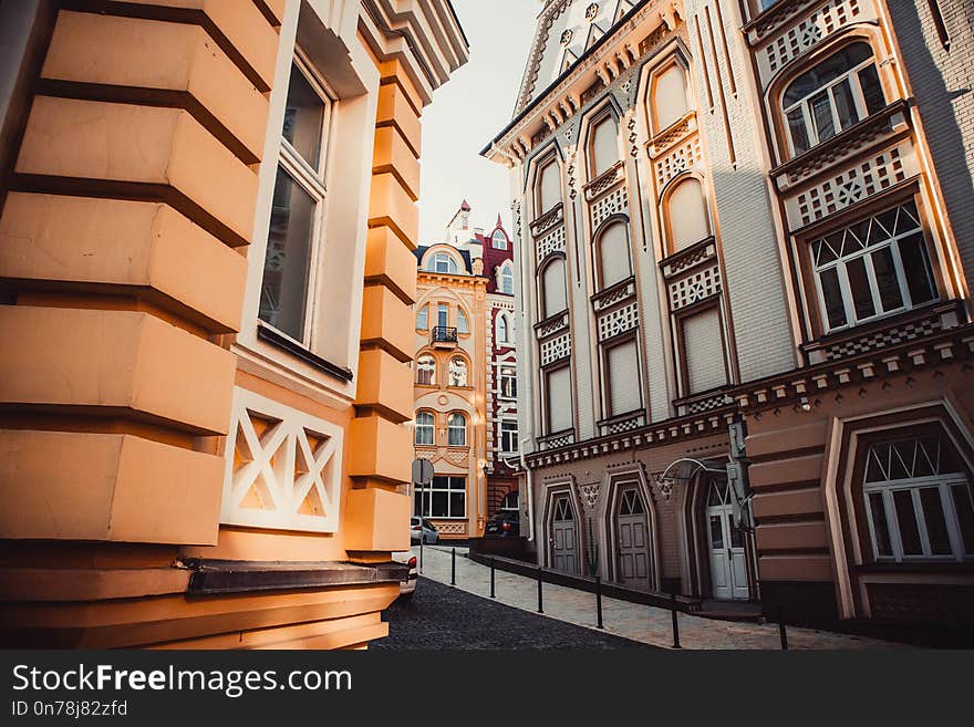 Beautiful houses in the city centere of Kiev in Autumn. Beautiful houses in the city centere of Kiev in Autumn