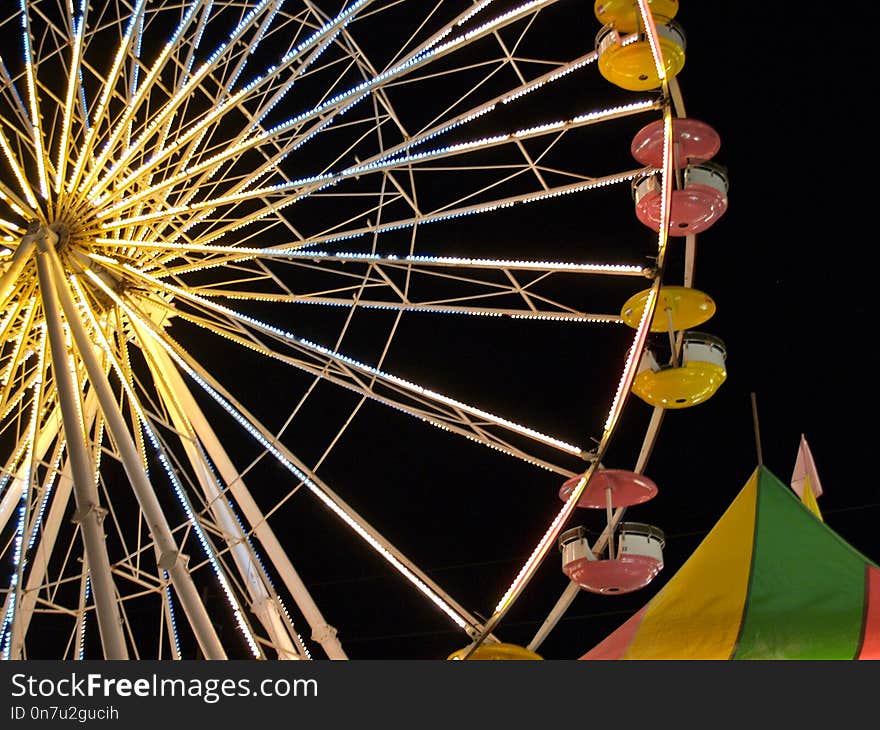 Ferris Wheel, Tourist Attraction, Amusement Ride, Yellow