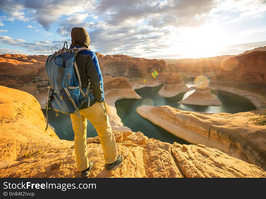 Reflection canyon in Powell lake, USA