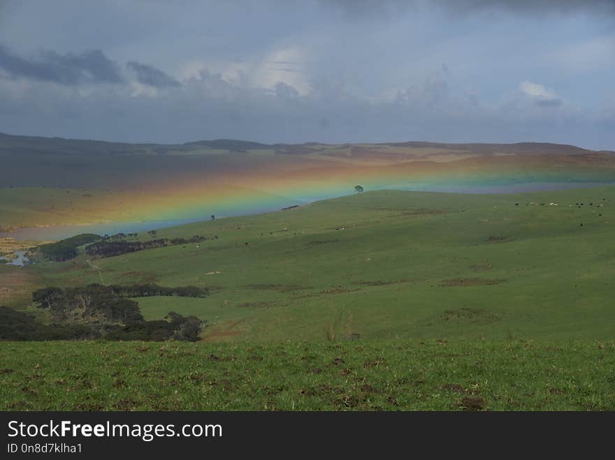 Rainbow, Grassland, Highland, Ecosystem