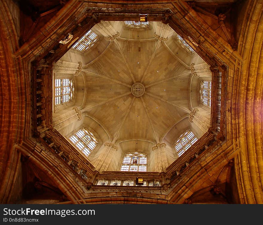 Ceiling, Dome, Symmetry, Wood