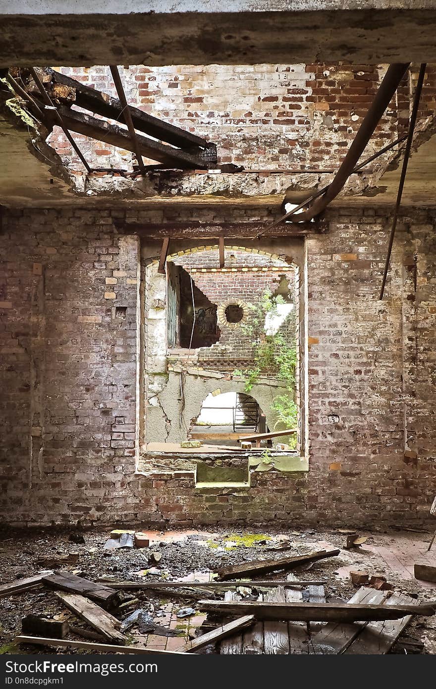 Ruins, Wood, House, Window