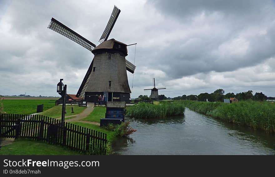 Windmill, Waterway, Mill, Polder