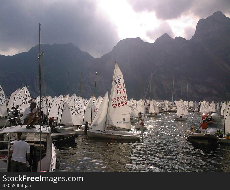 Waterway, Sky, Sail, Boat