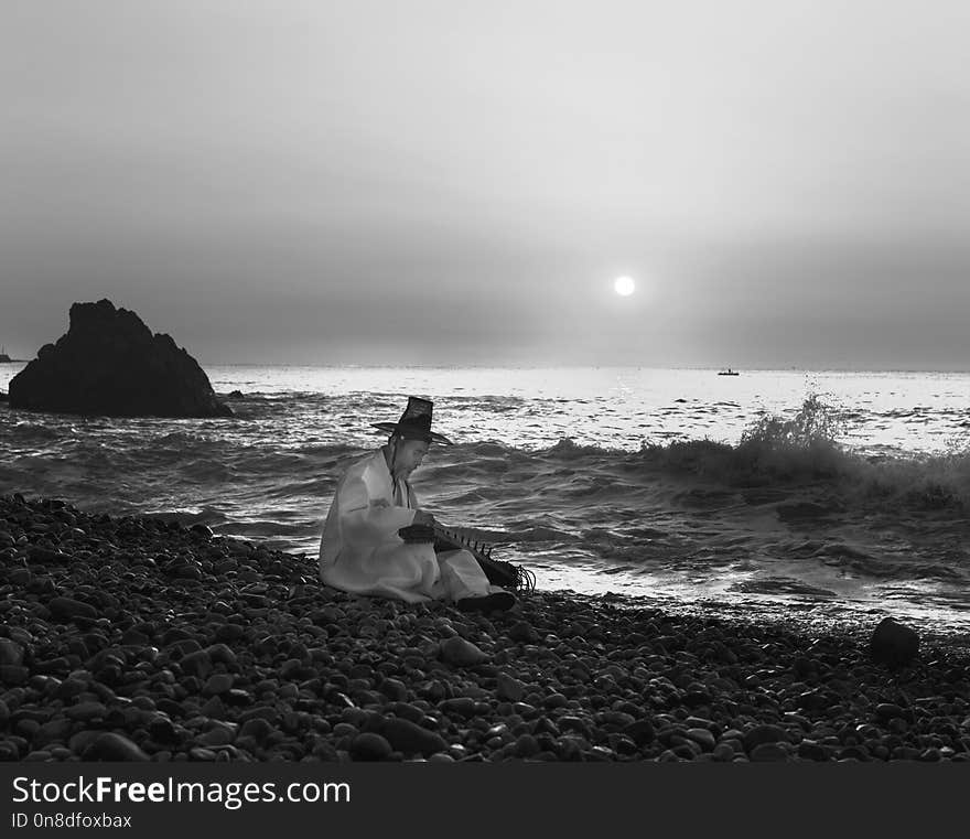 Sea, White, Black And White, Body Of Water