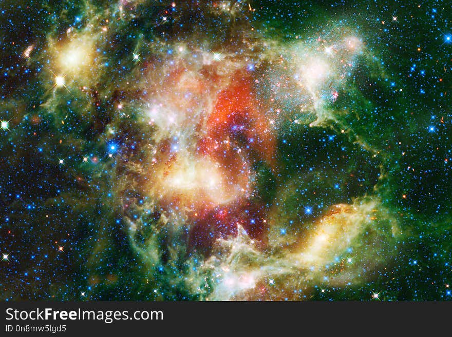 Awesome colorful nebula somewhere in endless universe. Elements of this image furnished by NASA