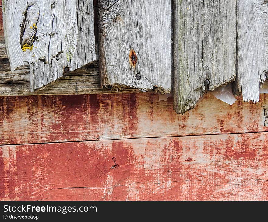 Wall, Wood, Rust, Brick