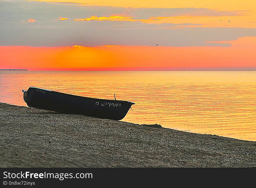 Horizon, Sky, Sunrise, Calm