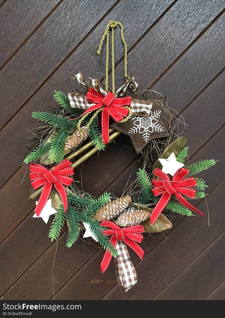 Christmas Decoration, Christmas Ornament, Wreath, Evergreen