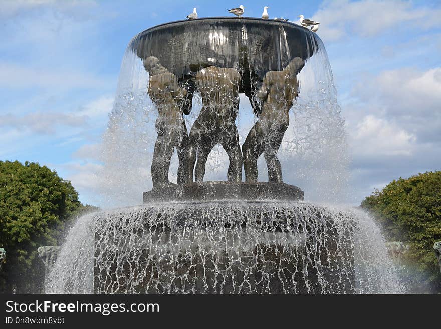 Fountain, Water, Sculpture, Water Feature