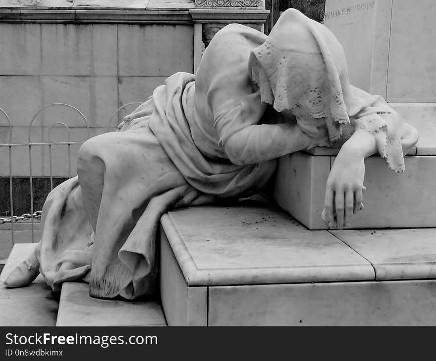 Black, Photograph, Black And White, Statue