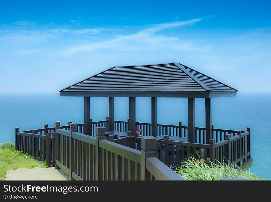 Sky, Sea, Gazebo, Outdoor Structure