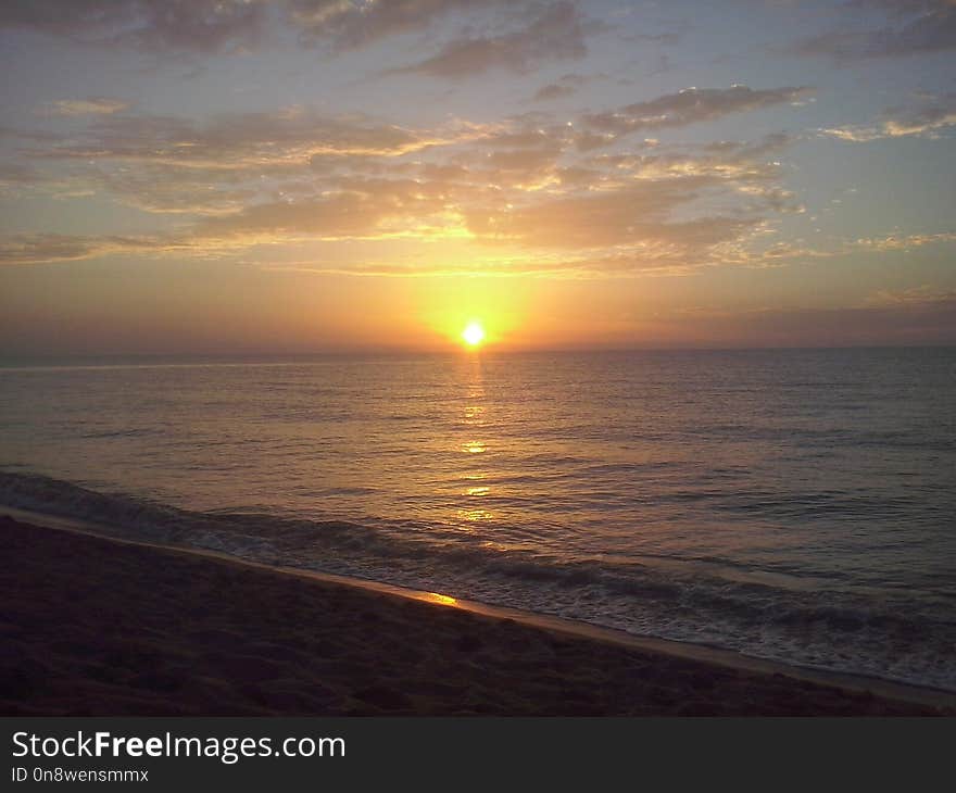 Horizon, Sea, Sky, Sunset