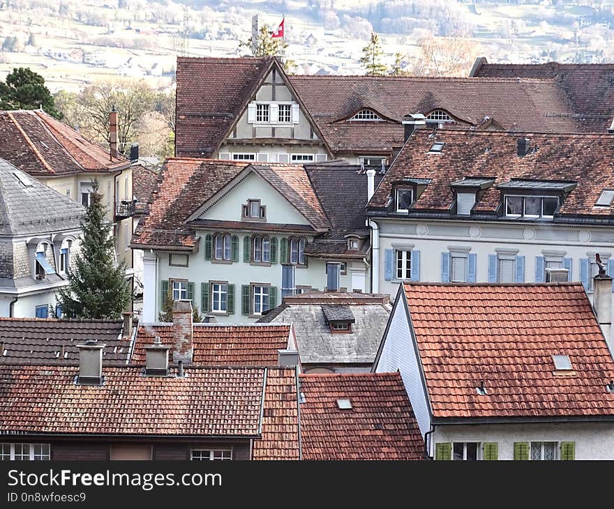 Roof, Property, Town, Building