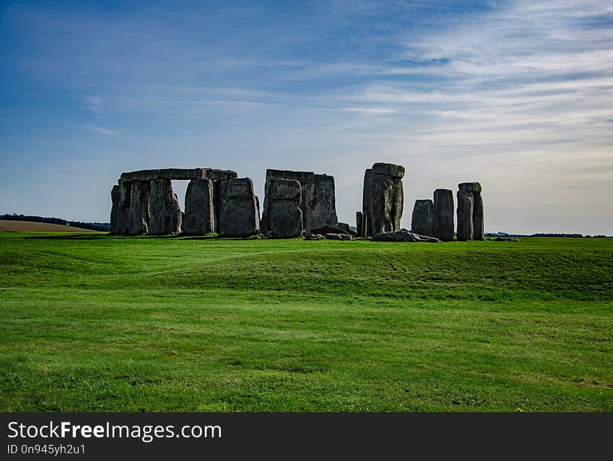 Blue sky over StonehengeHistorical monument England, UK